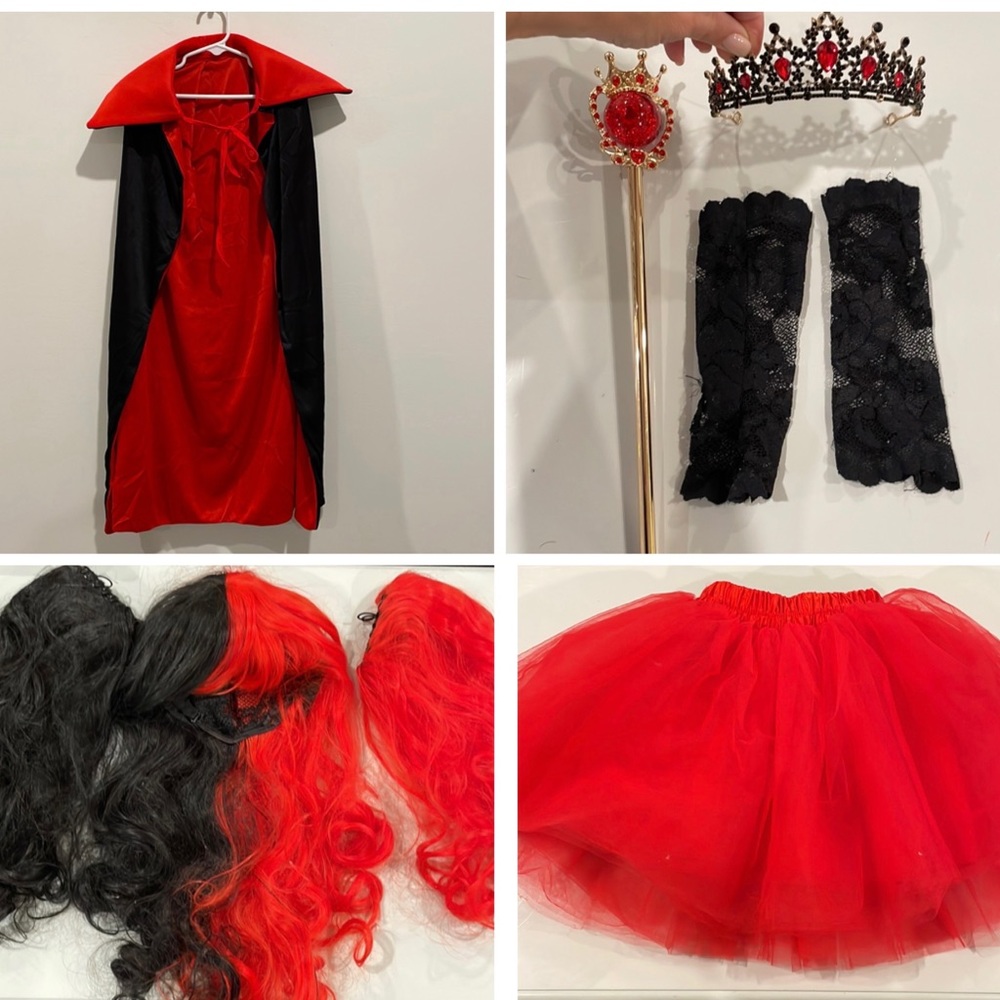 Kids red &  black costume size 7
